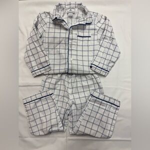 Kids Checkered Pajama Set in Blue and White